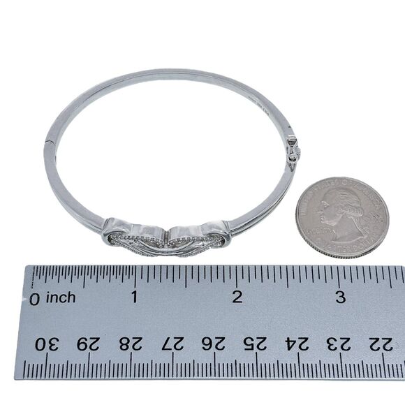 Vintage PAJ Sterling Silver 925 Diamond 0.24tcw Infinity Knot Bangle Bracelet 7" - Picture 7 of 8